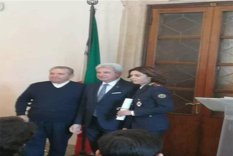 إيطاليا : بسمة بوزيد تتحصل على وسام الشرف و تنال لقب فارسة الدولة